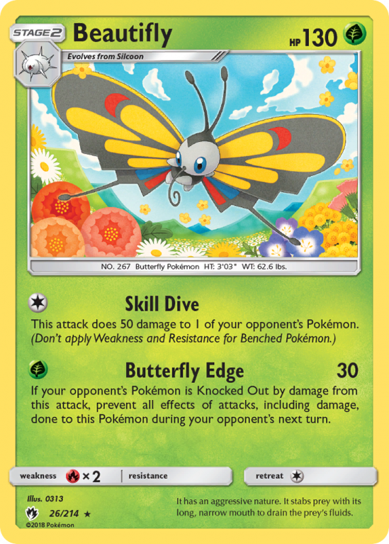 Beautifly 26/214 Sun & Moon Lost Thunder