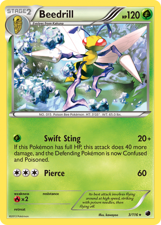Beedrill 3/116 Black & White Plasma Freeze