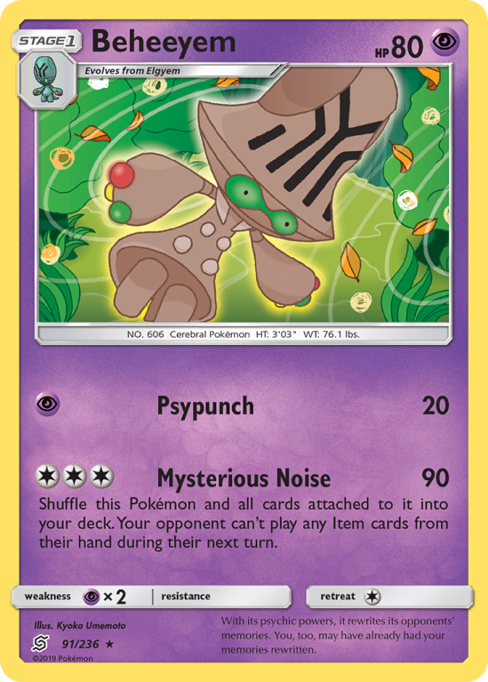 Beheeyem 91/236 Sun & Moon Unified Minds