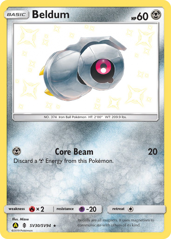 Beldum SV30/94 Sun & Moon Shiny Vault