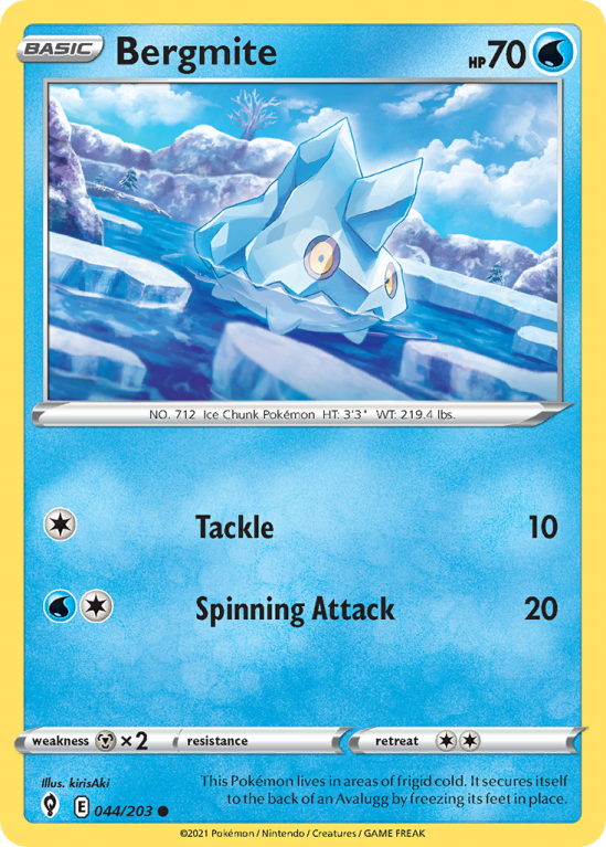 Bergmite 44/203 Sword & Shield Evolving Skies