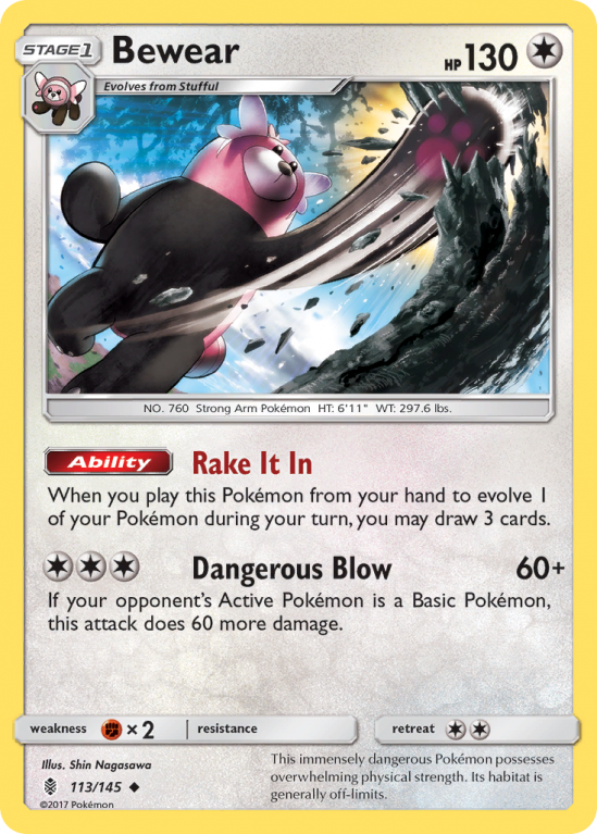 Bewear 113/145 Sun & Moon Guardians Rising