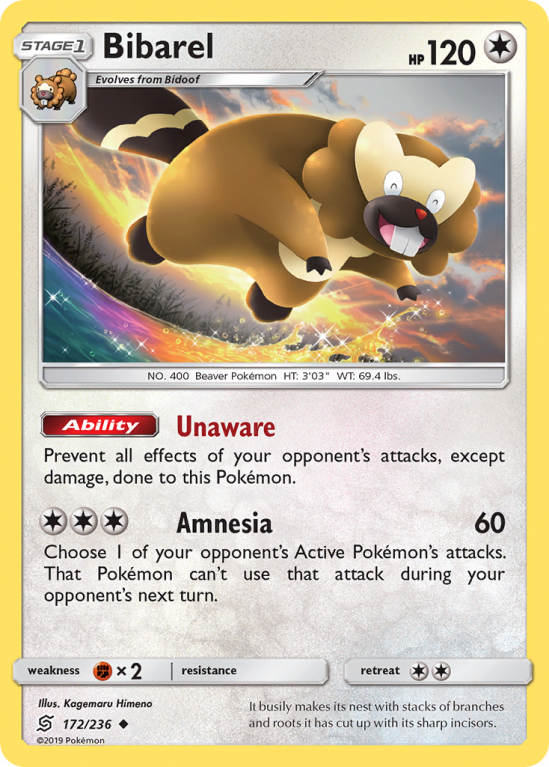 Bibarel 172/236 Sun & Moon Unified Minds