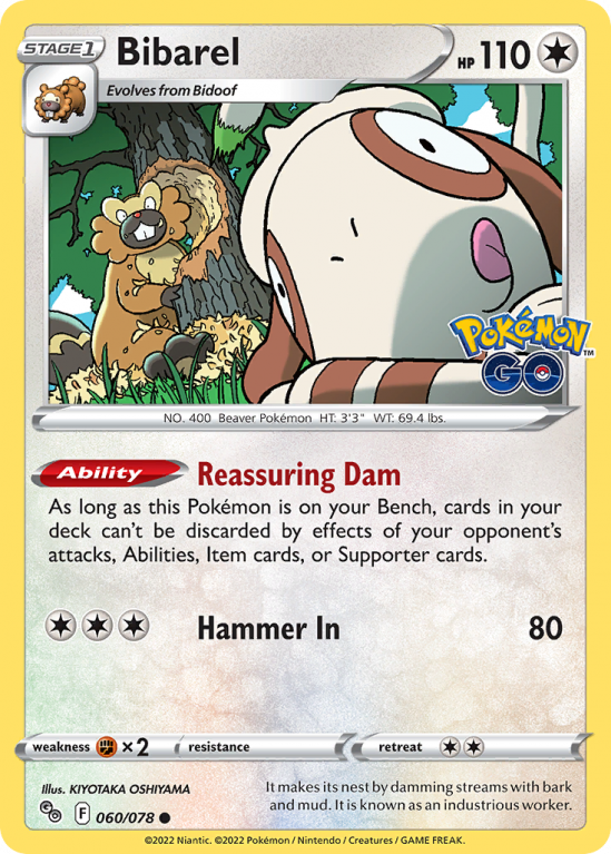 Bibarel 60/78 Sword & Shield Pokémon GO