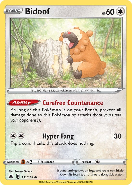 Bidoof 111/159 Sword & Shield Crown Zenith