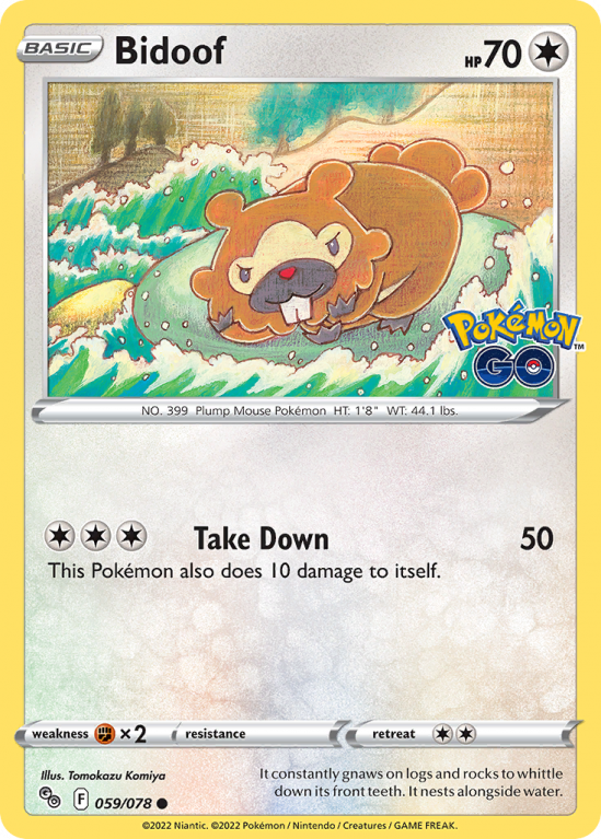 Bidoof 59/78 Sword & Shield Pokémon GO