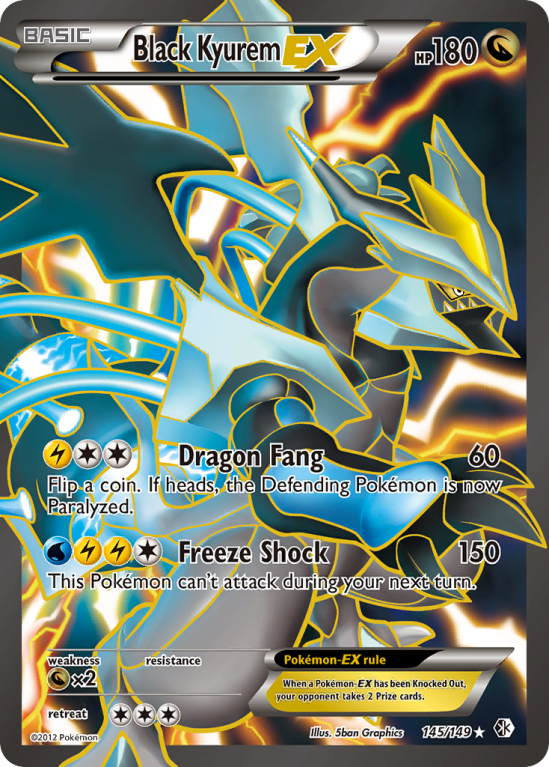 Black Kyurem-EX 145/149 Black & White Boundaries Crossed