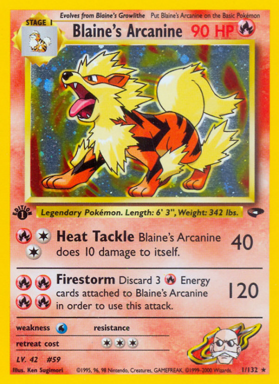Blaine's Arcanine 1/132 Gym Gym Challenge