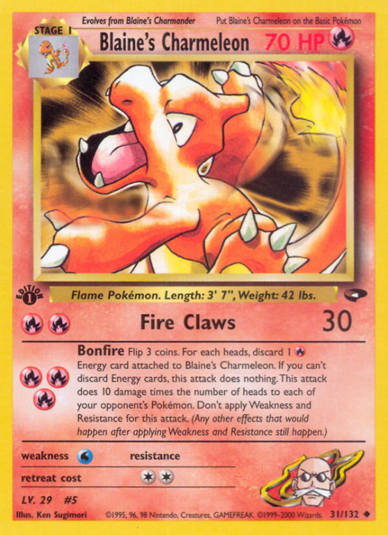 Blaine's Charmeleon 31/132 Gym Gym Challenge