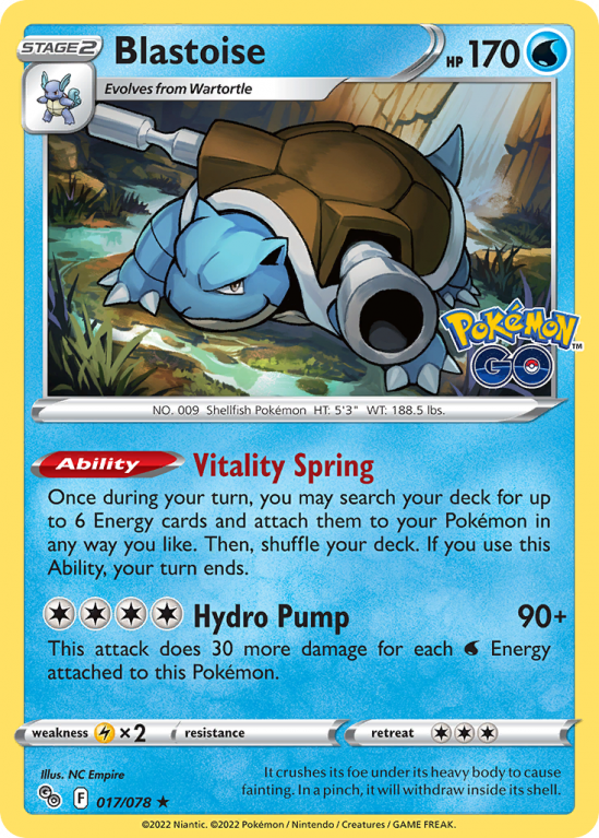 Blastoise 17/78 Sword & Shield Pokémon GO