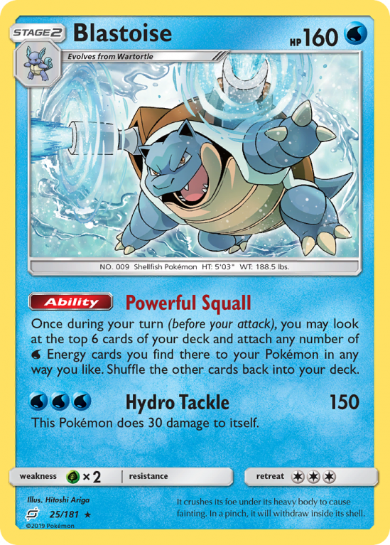 Blastoise 25/181 Sun & Moon Team Up