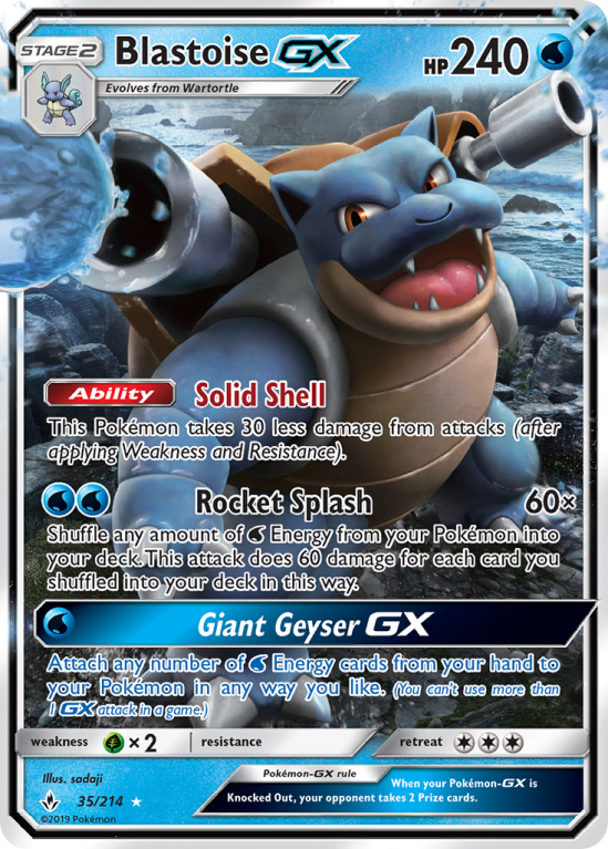 Blastoise-GX 35/214 Sun & Moon Unbroken Bonds