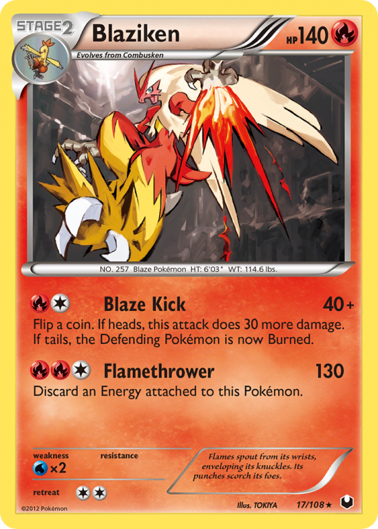 Blaziken 17/108 Black & White Dark Explorers