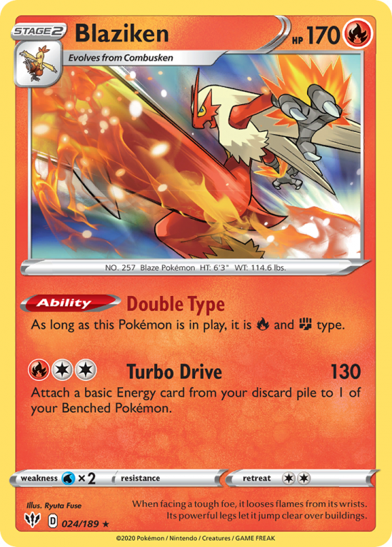 Blaziken 24/189 Sword & Shield Darkness Ablaze