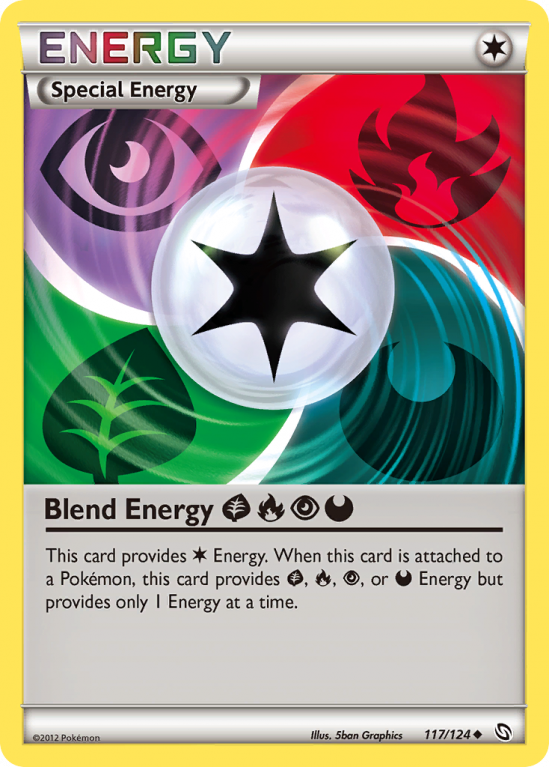 Blend Energy GrassFirePsychicDarkness 117/124 Black & White Dragons Exalted