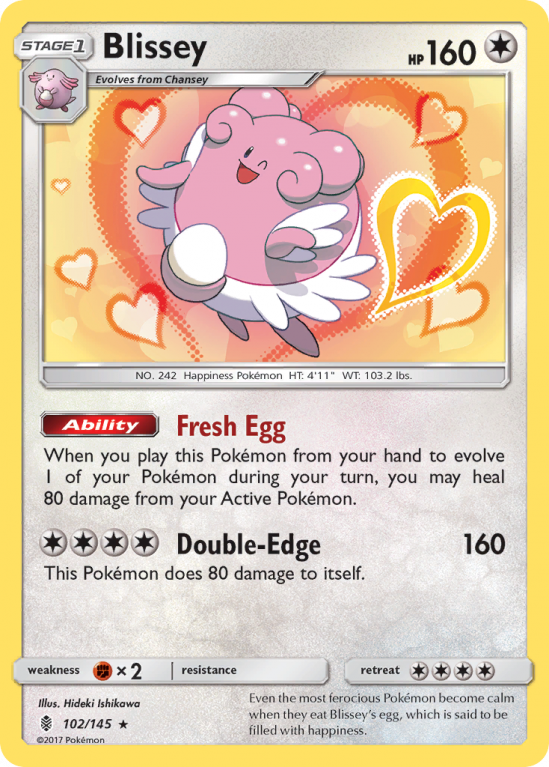 Blissey 102/145 Sun & Moon Guardians Rising