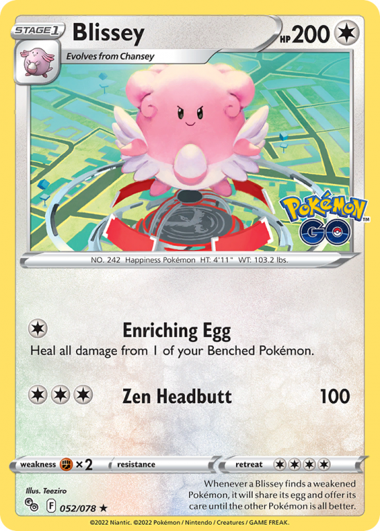 Blissey 52/78 Sword & Shield Pokémon GO