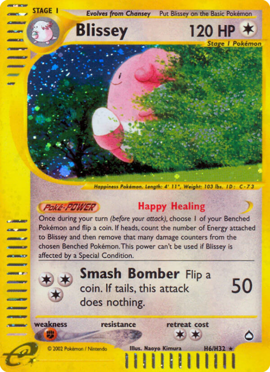 Blissey H6/186 E-Card Aquapolis