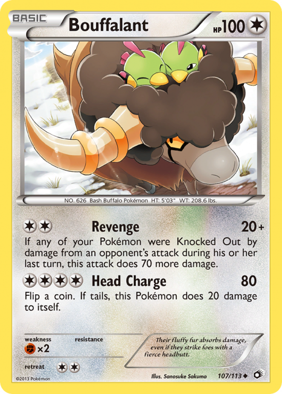Bouffalant 107/113 Black & White Legendary Treasures