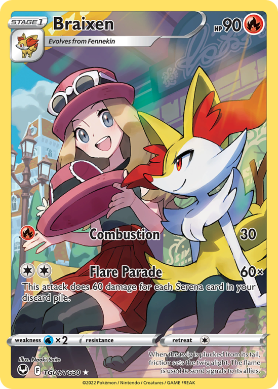 Braixen TG01/30 Sword & Shield Silver Tempest Trainer Gallery