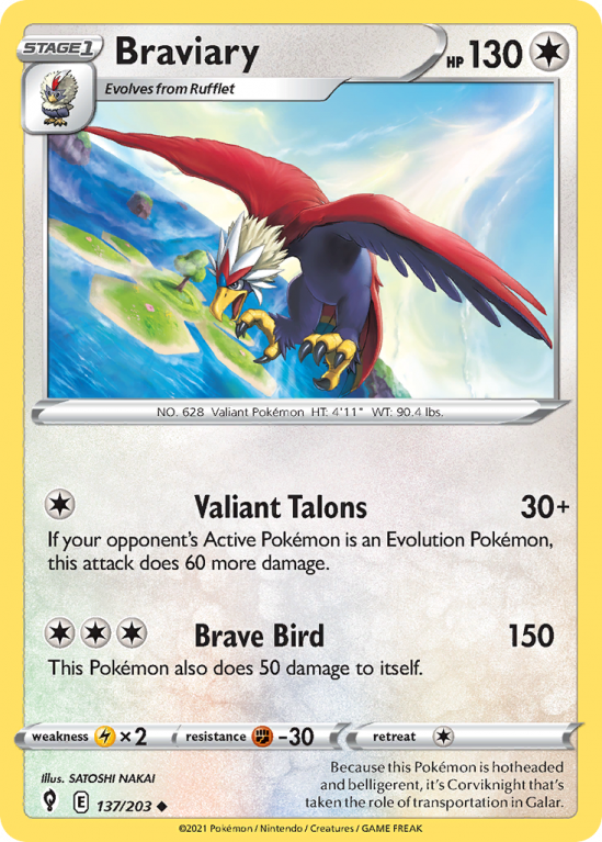 Braviary 137/203 Sword & Shield Evolving Skies