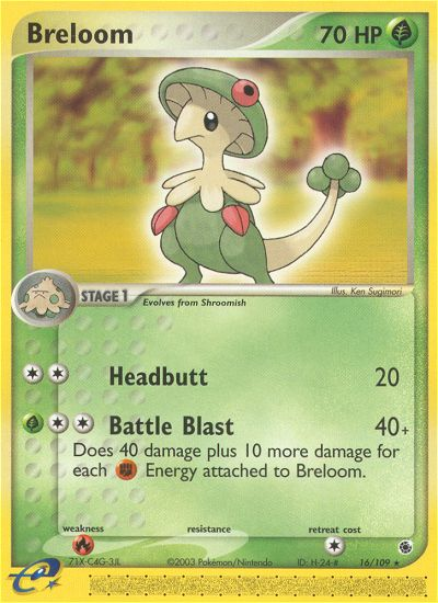 Breloom 16/109 EX Ruby & Sapphire