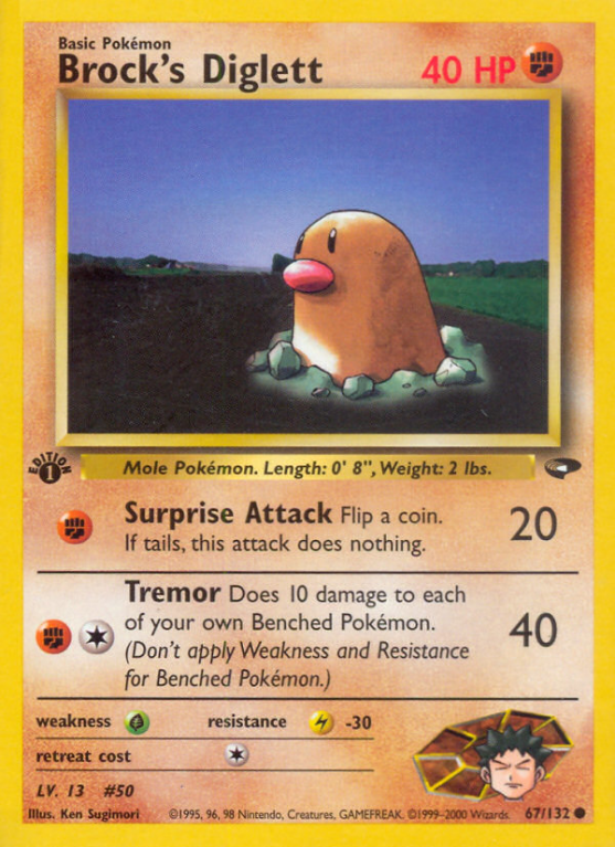 Brock's Diglett 67/132 Gym Gym Challenge