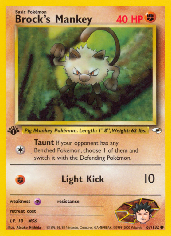 Brock's Mankey 67/132 Gym Gym Heroes