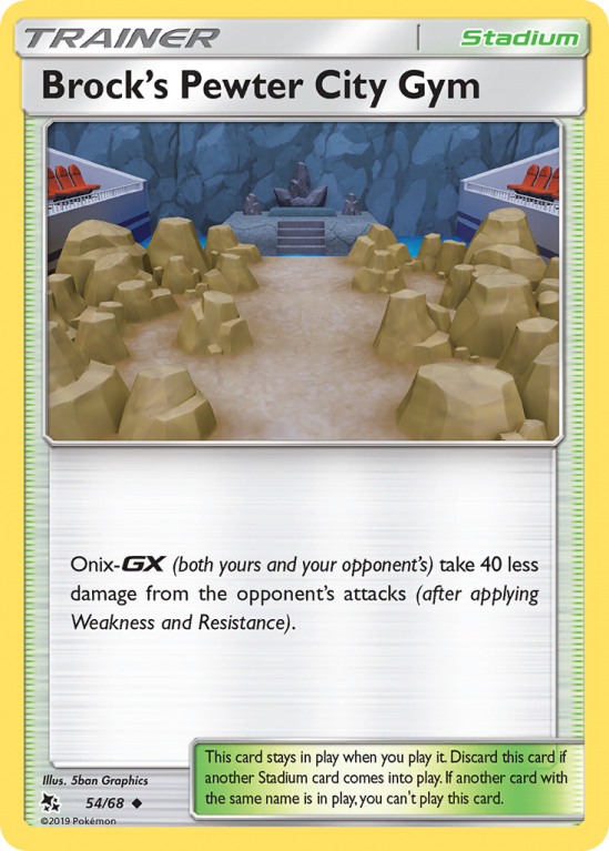 Brock's Pewter City Gym 54/68 Sun & Moon Hidden Fates