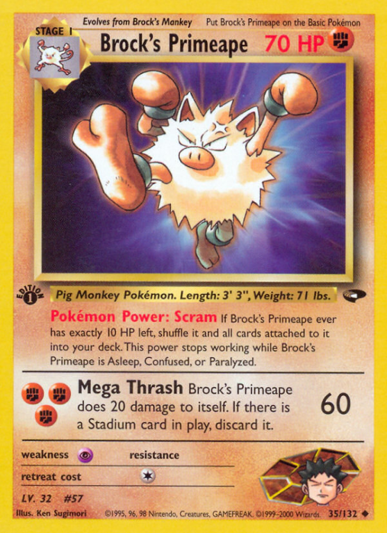 Brock's Primeape 35/132 Gym Gym Challenge