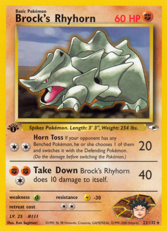Brock's Rhyhorn 22/132 Gym Gym Heroes