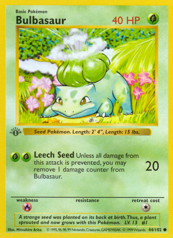 Bulbasaur 44/102 Base Base Set