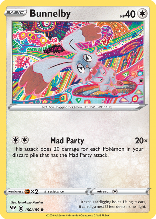 Bunnelby 150/189 Sword & Shield Darkness Ablaze