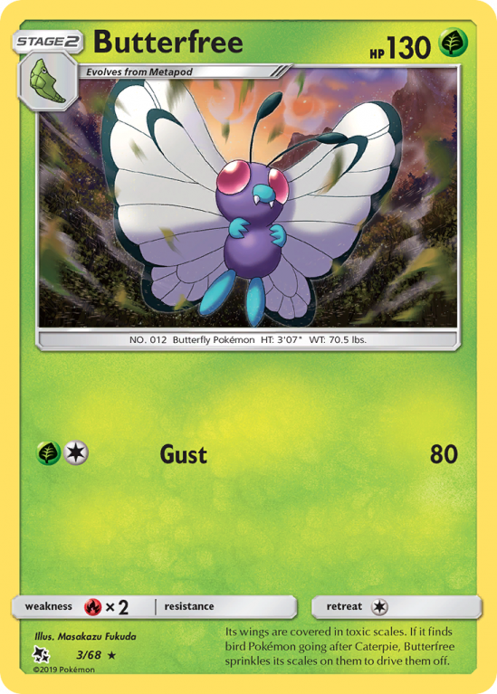 Butterfree 3/68 Sun & Moon Hidden Fates