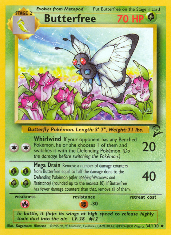 Butterfree 34/130 Base Base Set 2