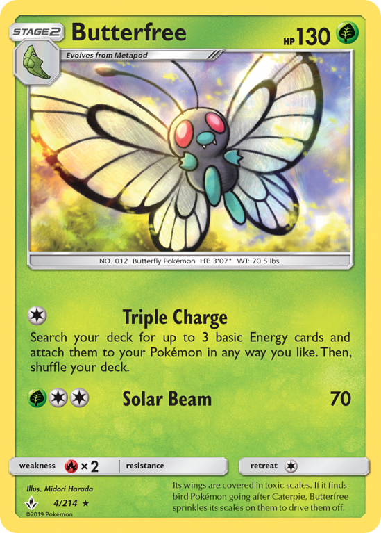 Butterfree 4/214 Sun & Moon Unbroken Bonds