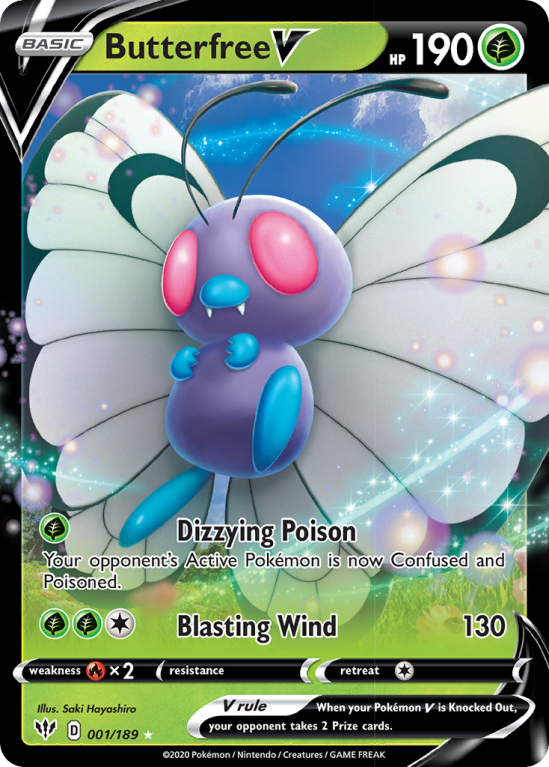Butterfree V 1/189 Sword & Shield Darkness Ablaze