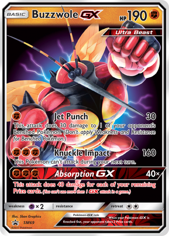 Buzzwole-GX SM69/156 Sun & Moon SM Black Star Promos