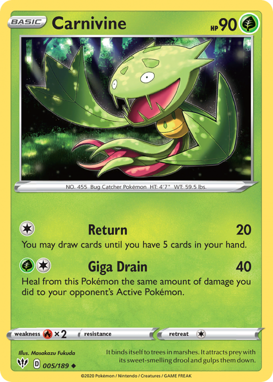 Carnivine 5/189 Sword & Shield Darkness Ablaze