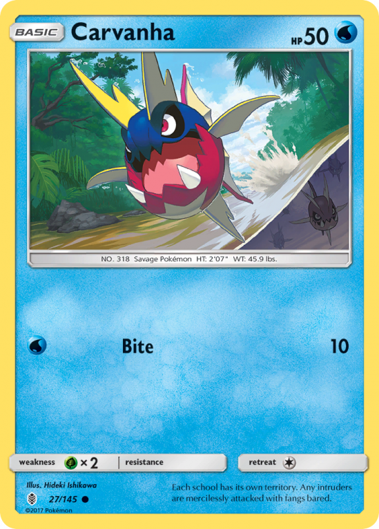Carvanha 27/145 Sun & Moon Guardians Rising
