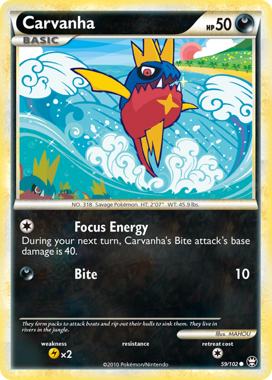 Carvanha 59/102 HeartGold & SoulSilver HS—Triumphant
