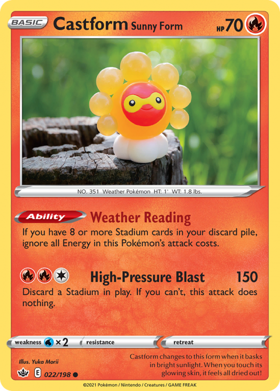 Castform Sunny Form 22/198 Sword & Shield Chilling Reign