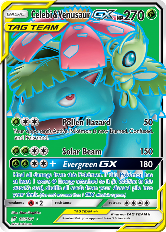 Celebi & Venusaur-GX 159/181 Sun & Moon Team Up
