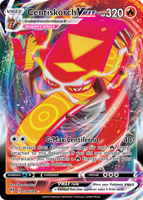 Centiskorch VMAX 34/189 Sword & Shield Darkness Ablaze