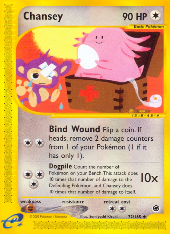 Chansey 72/165 E-Card Expedition Base Set