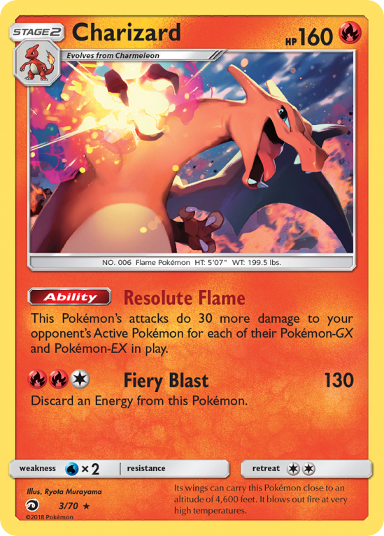 Charizard 3/70 Sun & Moon Dragon Majesty