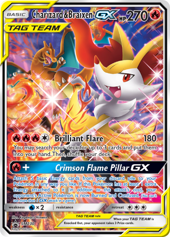 Charizard & Braixen-GX SM230/156 Sun & Moon SM Black Star Promos