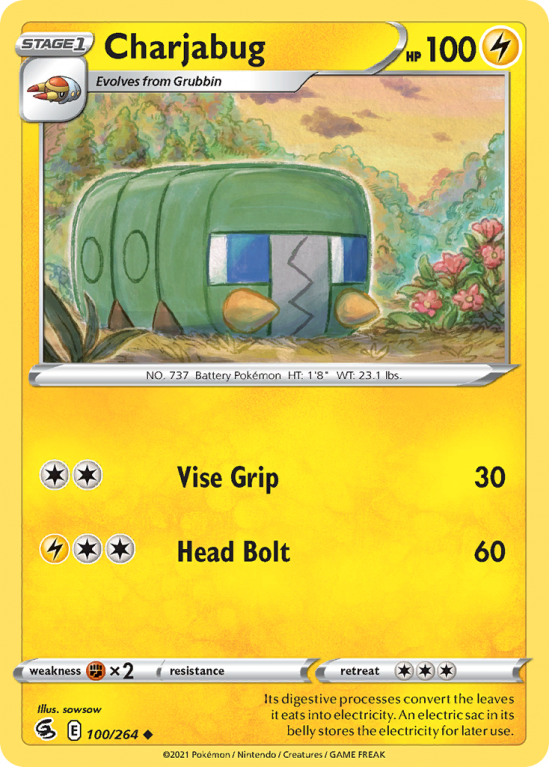 Charjabug 100/264 Sword & Shield Fusion Strike