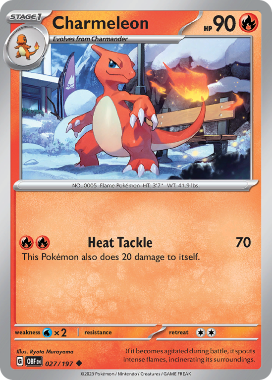 Charmeleon 27/197 Scarlet & Violet Obsidian Flames