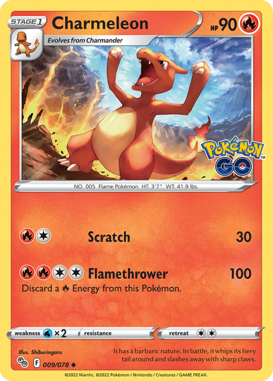 Charmeleon 9/78 Sword & Shield Pokémon GO